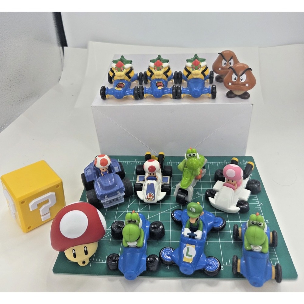Nintendo Mario Kart McDonalds Toys Lot 13 Bowser Luigi Yoshi Toad Goomba Shrooms